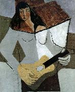 Juan Gris, The fem playing guitar